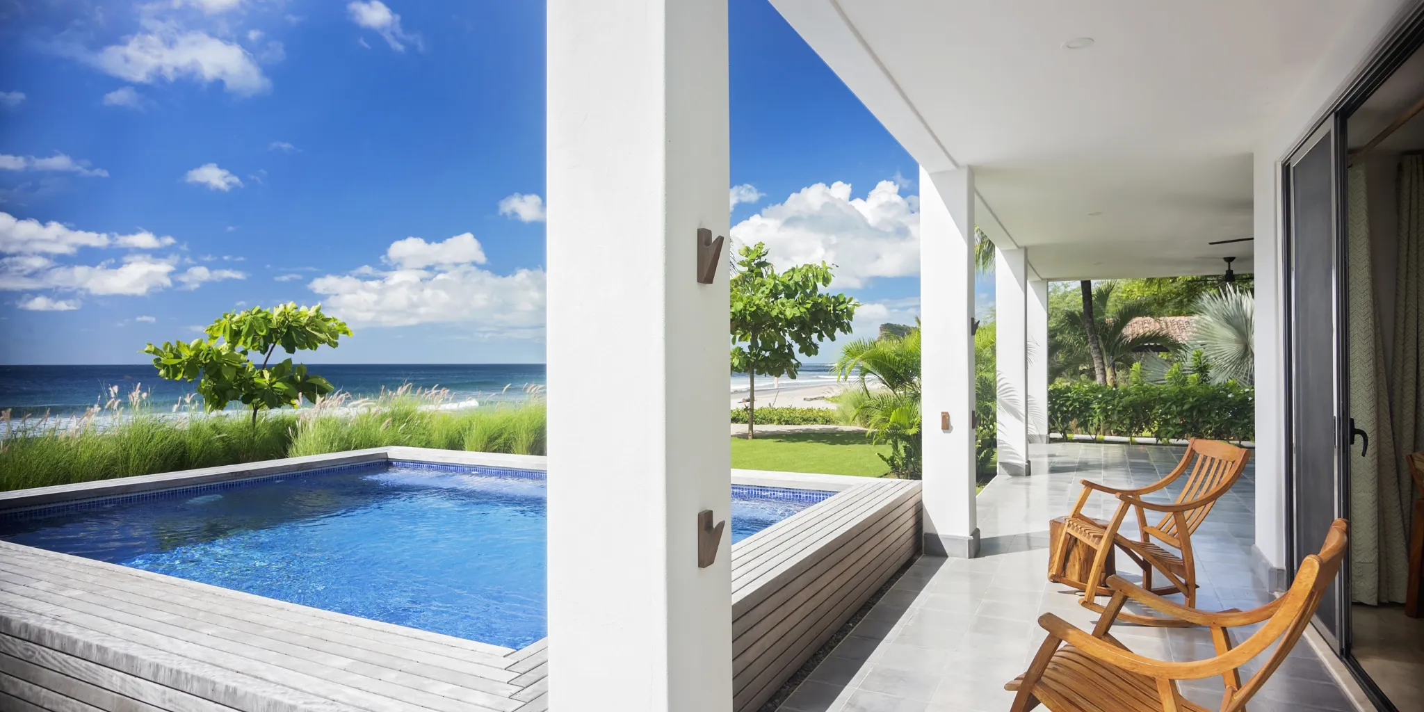 Iguana Beach House poolside view.